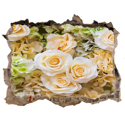 Pegatina de vinilo agujero 3d para pared Un paraíso de flores detrás del muro