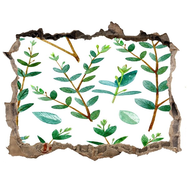 Pegatina de vinilo agujero 3d para pared Jardín verde en hormigón