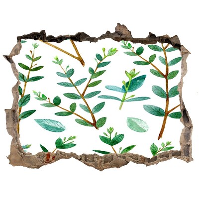 Pegatina de vinilo agujero 3d para pared Jardín verde en hormigón