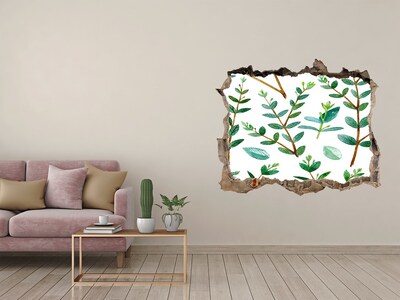 Pegatina de vinilo agujero 3d para pared Jardín verde en hormigón