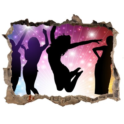Vinilo pared rota 3d efecto realista Bailando bajo los focos