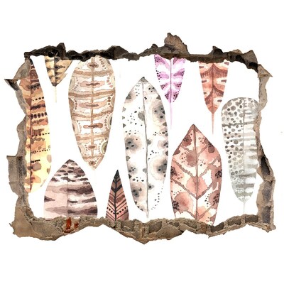 Fototapeta dziura na ścianę Kolorowe liście w dziurze w ścianie