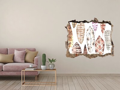 Pegatina agujero en la pared autoadhesiva Hojas de colores en un agujero en la pared