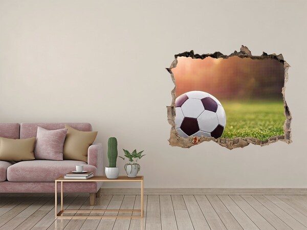 Pegatina de vinilo agujero 3d para pared Puerta de fútbol en el campo