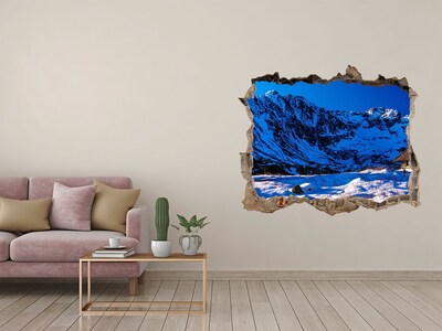 Pegatina agujero en la pared autoadhesiva Cabaña de invierno en las montañas