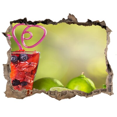 Pegatina de vinilo agujero 3d para pared Cóctel de frutas Hole in the Wall