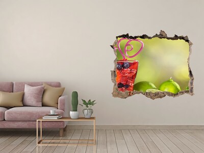 Pegatina de vinilo agujero 3d para pared Cóctel de frutas Hole in the Wall