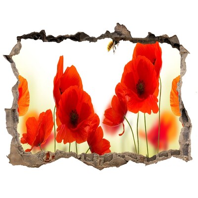 Trampantojo de pared rota efecto profundidad Paraíso de flores con una abeja