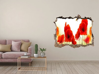 Trampantojo de pared rota efecto profundidad Paraíso de flores con una abeja