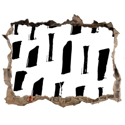 Vinilo pared rota 3d efecto realista Una muralla en ruinas con vistas a la ciudad