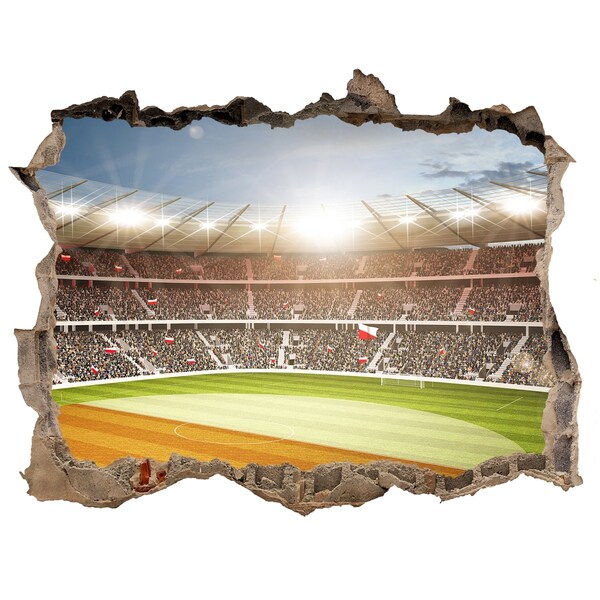 Vinilo pared rota 3d efecto realista El estadio en acción