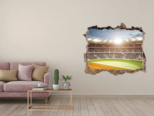 Vinilo pared rota 3d efecto realista El estadio en acción