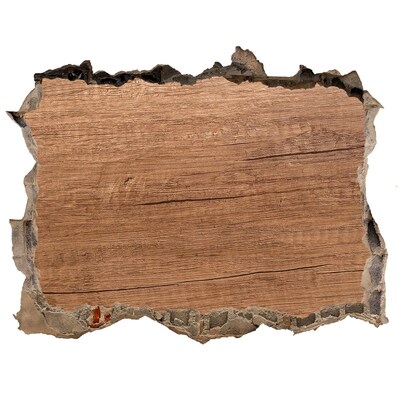 Fototapeta dziura na ścianę Zniszczona ściana z drewnianą deską