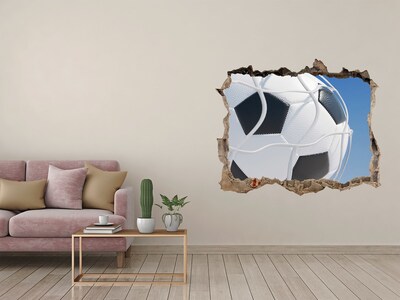 Pegatina de vinilo agujero 3d para pared Fútbol en vuelo