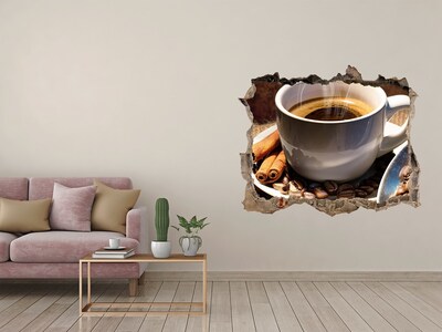 Vinilo pared rota 3d efecto realista Café con canela