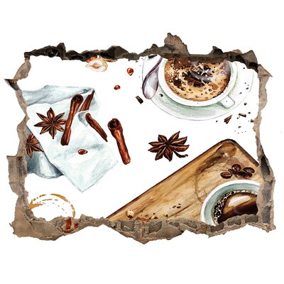 Pegatina agujero en la pared autoadhesiva Rincón de café con especias