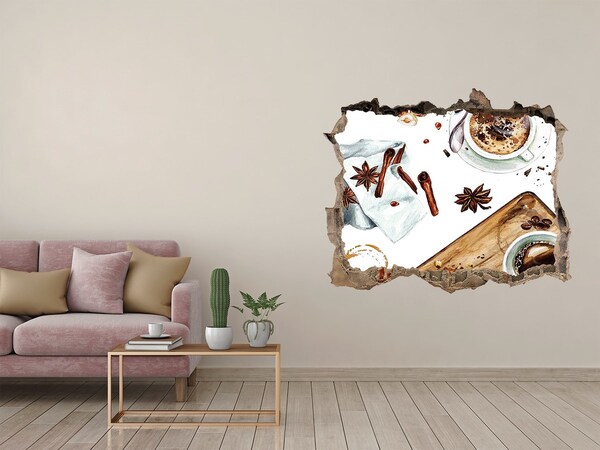 Pegatina agujero en la pared autoadhesiva Rincón de café con especias