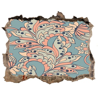 Pegatina agujero en la pared autoadhesiva Patrón floral de agujero en la pared