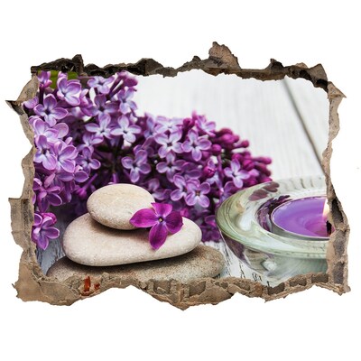 Pegatina agujero en la pared autoadhesiva Un oasis floral de paz