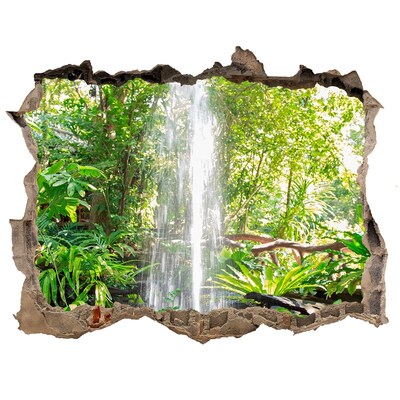 Trampantojo de pared rota efecto profundidad Cascada tropical en la selva