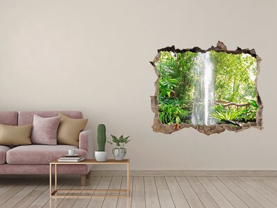 Trampantojo de pared rota efecto profundidad Cascada tropical en la selva