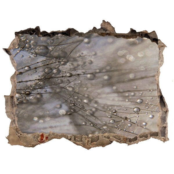 Pegatina agujero en la pared autoadhesiva Gotas de agua sobre el vidrio