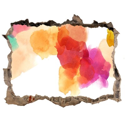 Vinilo pared rota 3d efecto realista Agujero colorido en la pared