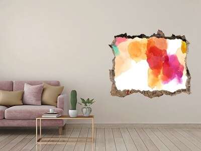 Vinilo pared rota 3d efecto realista Agujero colorido en la pared
