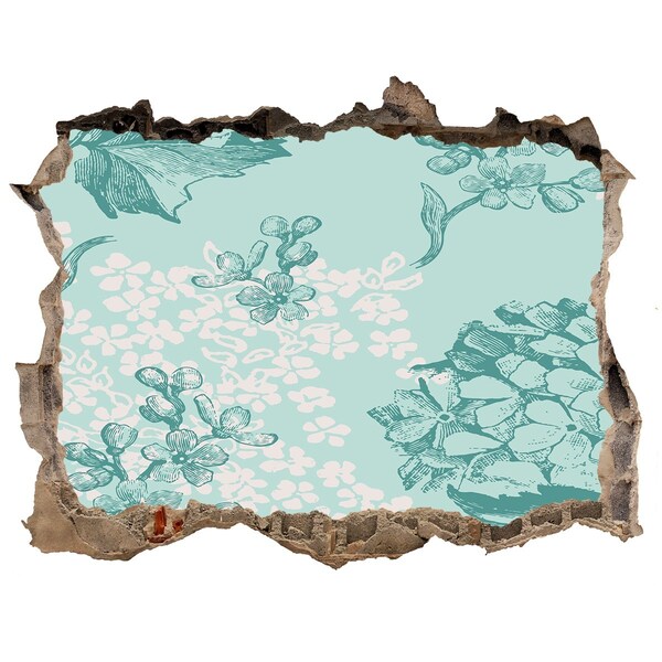 Trampantojo de pared rota efecto profundidad Mural floral
