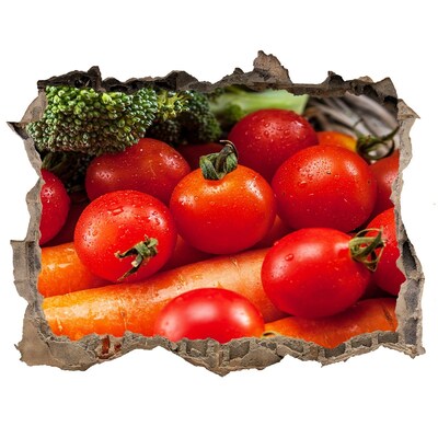 Trampantojo de pared rota efecto profundidad Verduras frescas del huerto