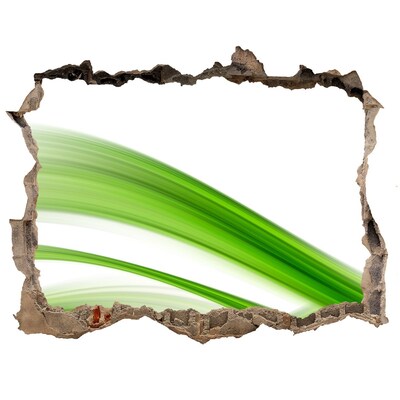 Dziura 3d fototapeta naklejka Zielona łąka przez dziurę w ścianie