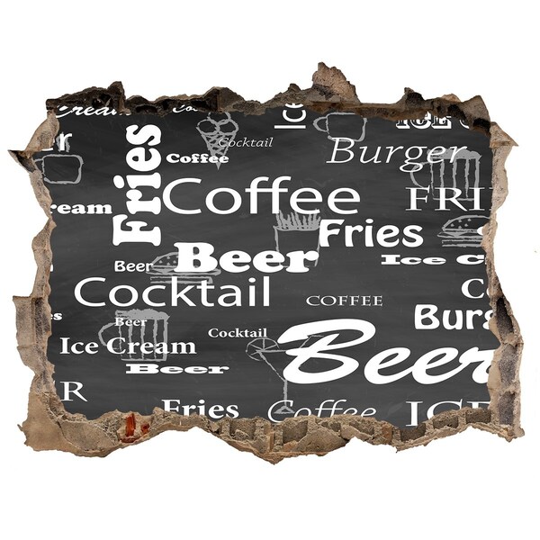 Pegatina agujero en la pared autoadhesiva Caos culinario en el agujero