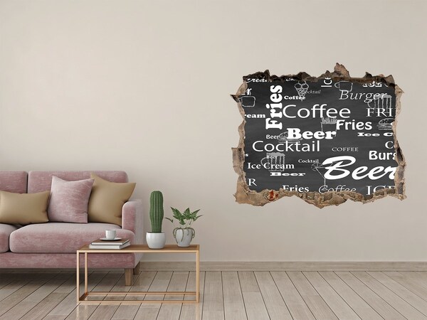 Fototapeta dziura na ścianę Kulinarny chaos w dziurze