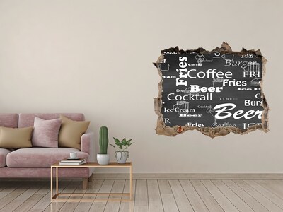 Pegatina agujero en la pared autoadhesiva Caos culinario en el agujero