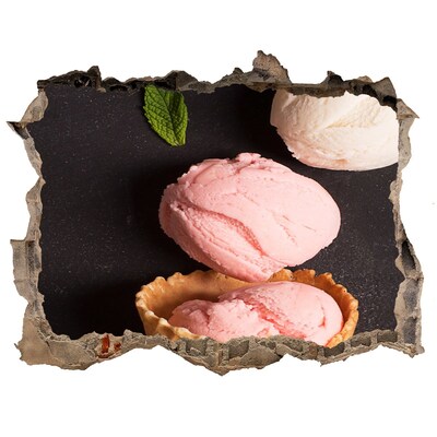 Pegatina de vinilo agujero 3d para pared Fiesta de helados en un agujero en la pared