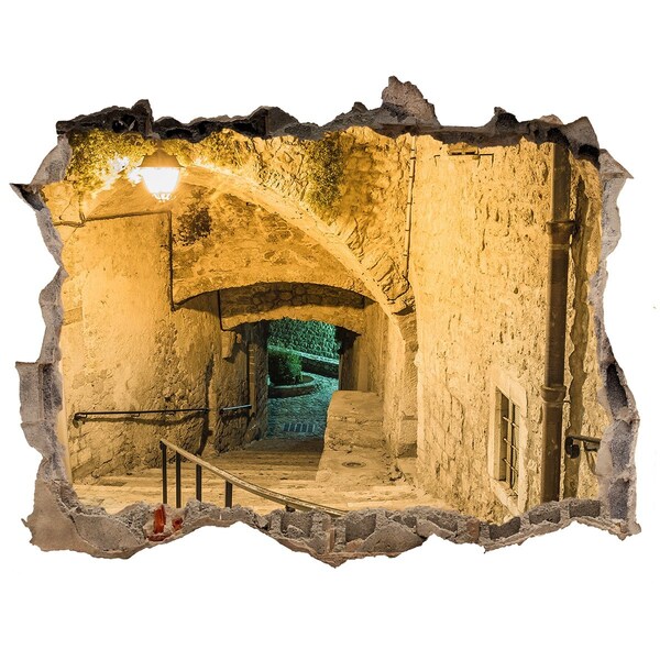 Pegatina de vinilo agujero 3d para pared Una calle histórica en el casco antiguo