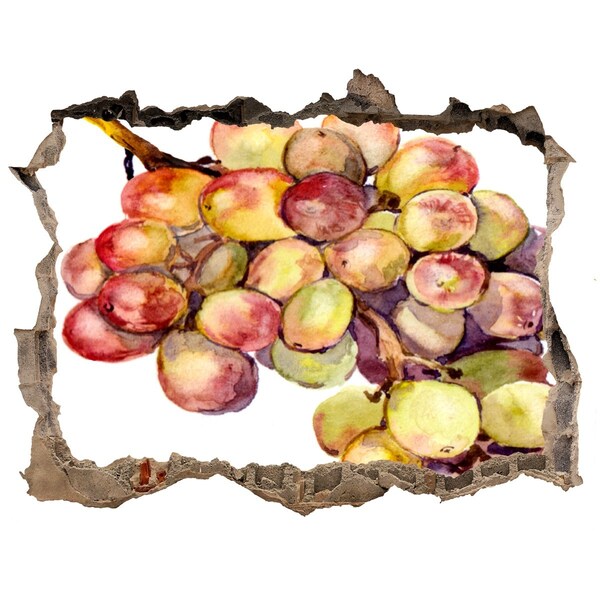 Vinilo pared rota 3d efecto realista Fruta en un agujero en la pared