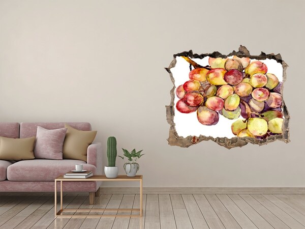 Vinilo pared rota 3d efecto realista Fruta en un agujero en la pared