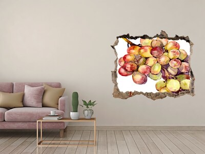 Vinilo pared rota 3d efecto realista Fruta en un agujero en la pared