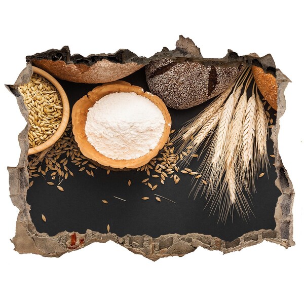 Vinilo pared rota 3d efecto realista Una cocina llena de ingredientes