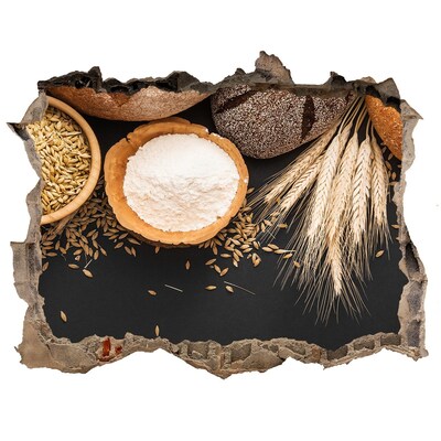 Vinilo pared rota 3d efecto realista Una cocina llena de ingredientes