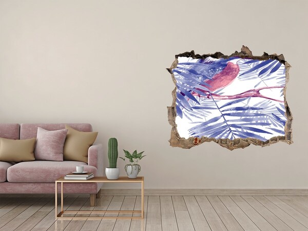 Vinilo pared rota 3d efecto realista Paraíso tropical detrás del muro
