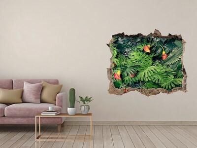 Pegatina de vinilo agujero 3d para pared Jardín tropical detrás del muro