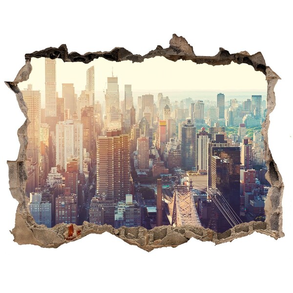 Pegatina de vinilo agujero 3d para pared Vista desde el agujero en la pared