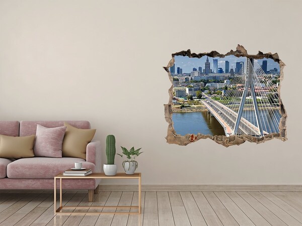 Pegatina agujero en la pared autoadhesiva Puente en Varsovia