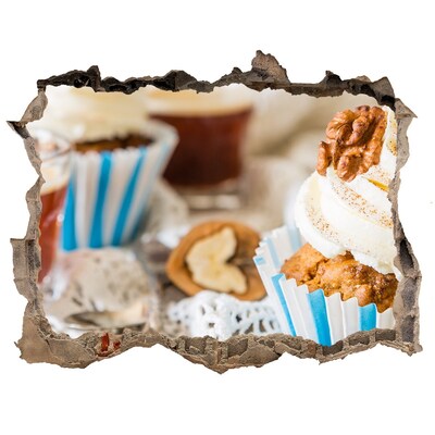 Trampantojo de pared rota efecto profundidad Dulce paraíso con cupcakes