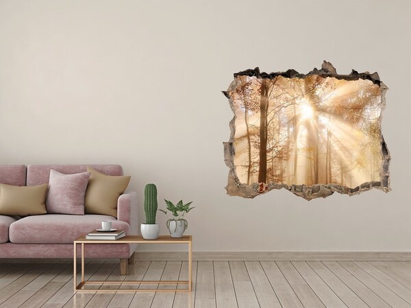 Vinilo pared rota 3d efecto realista Paso Forestal del Sol