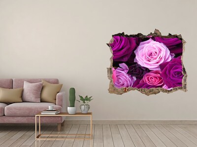 Pegatina de vinilo agujero 3d para pared Un paraíso floral escondido en la pared