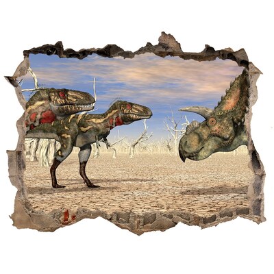 Pegatina agujero en la pared autoadhesiva Los dinosaurios en el mundo prehistórico