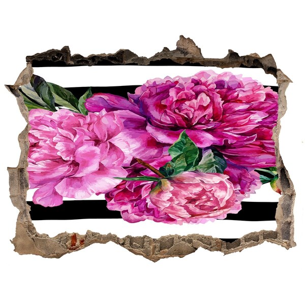 Vinilo pared rota 3d efecto realista Mural floral